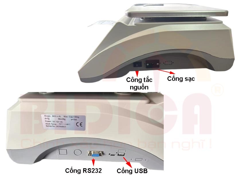 Cổng giao tiếp cân điện tử đếm số lượng in tem dán