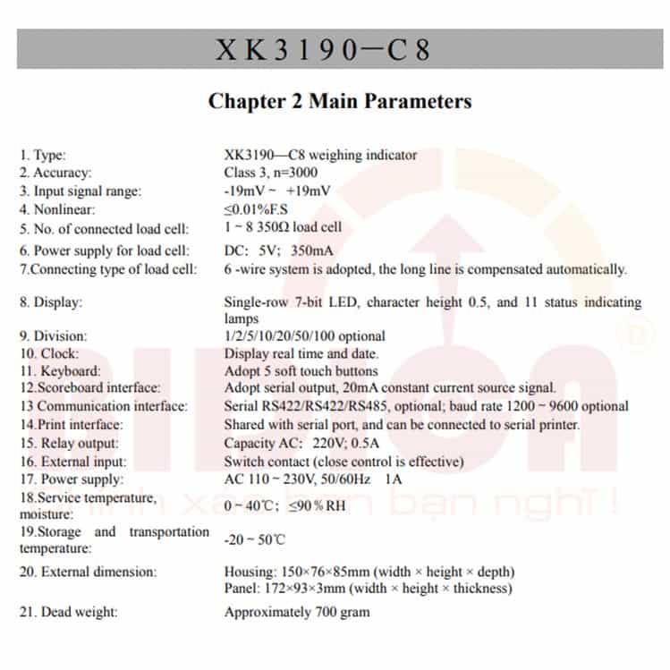 XK3190-C8+ Yaohua