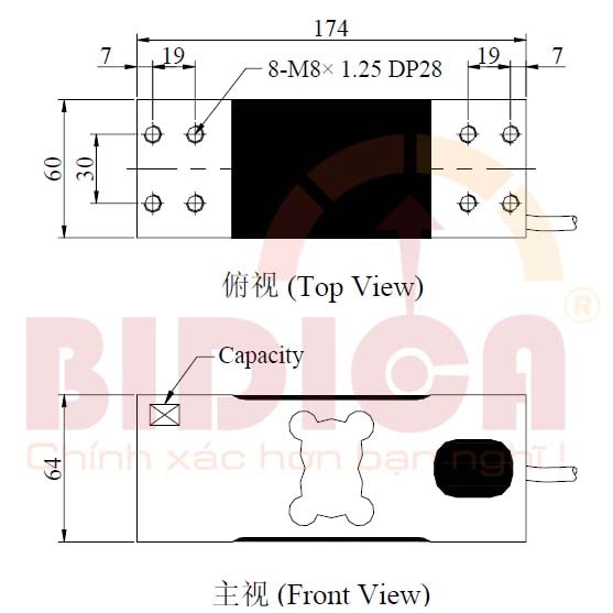 Kích thước Loadcell cảm biến lực Na3